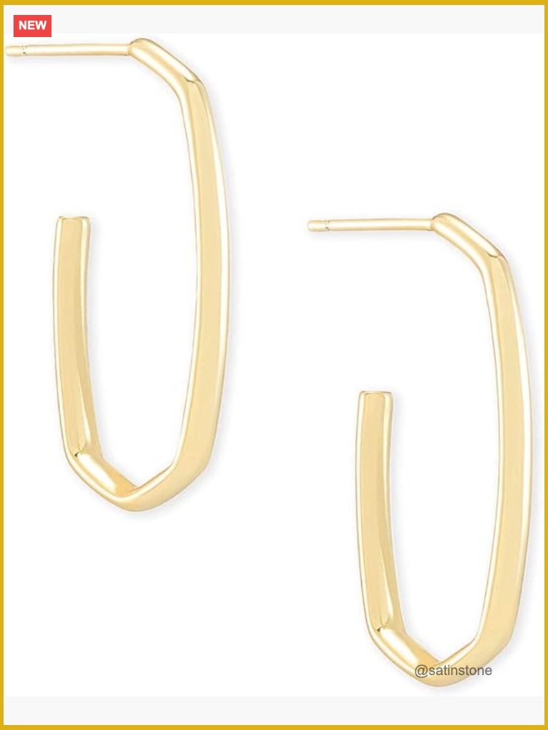 Gold-Plated Hoop Earrings, Post Back, Fashion Jewelry